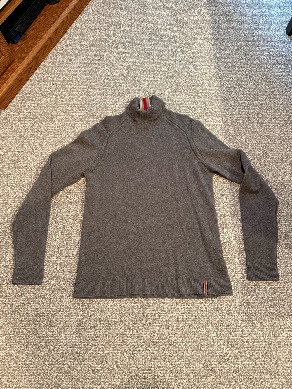 Gray Burberry Wool Cashmere Turtleneck Sweater Authentic